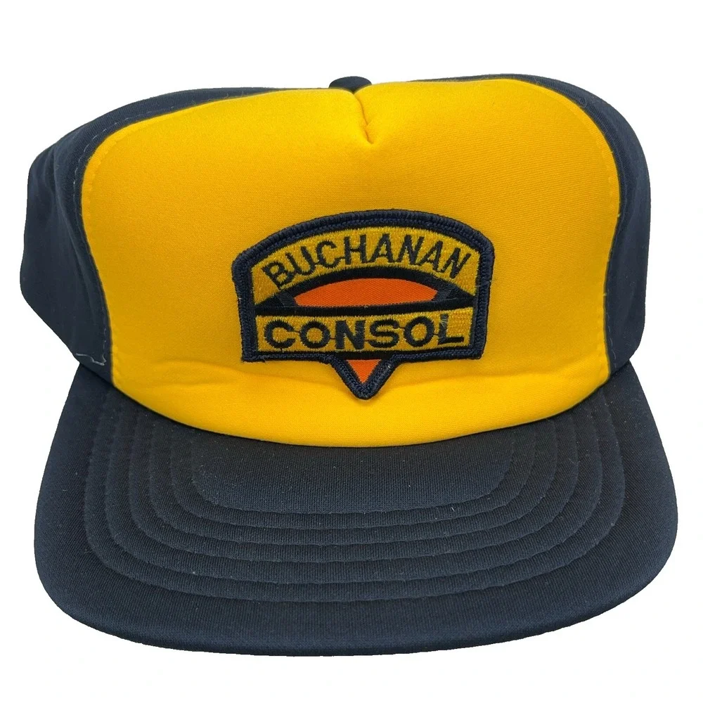 Vintage Consol Trucker Hat Cap‎ Snapback USA Coal Mining 90s Buchanan Patch OO31